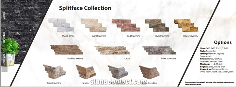 SPLITFACE Collection Travertine Wall Cladding Panels
