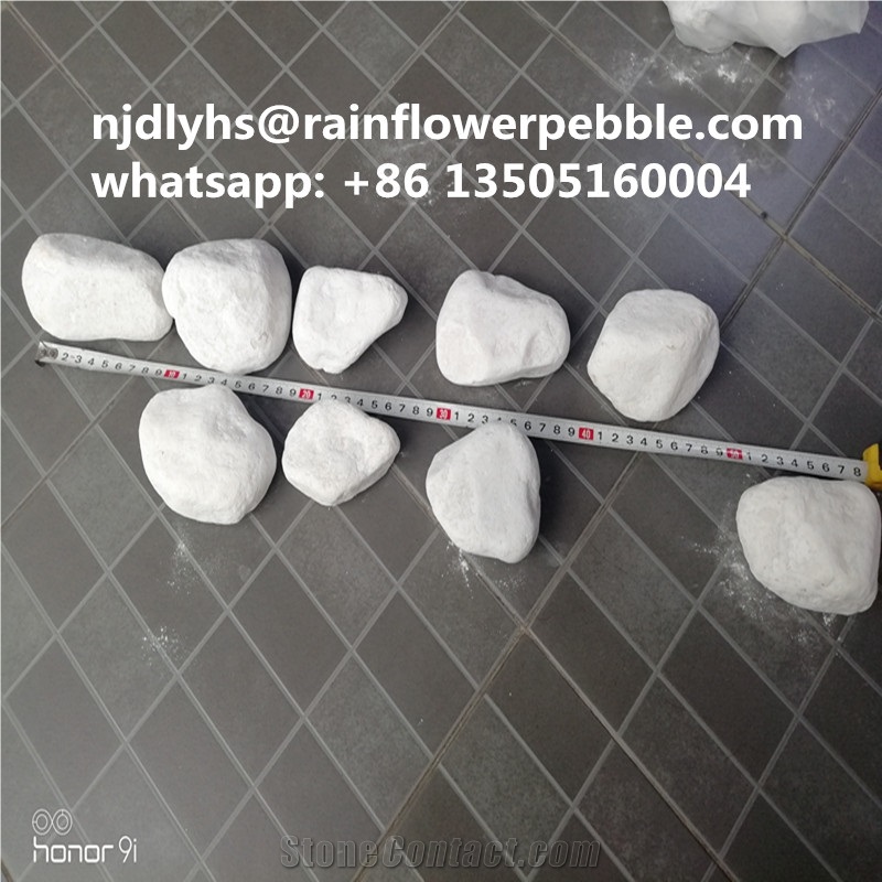 China Nature Snow White Tumbled  Pebble Stone Tile