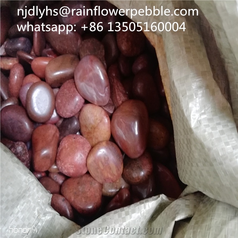 High Polished Red Pebble Stone Washed River Stone