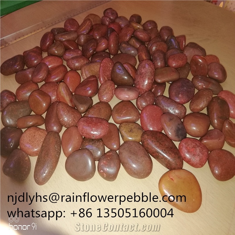 High Polished Red Pebble Stone Washed River Stone