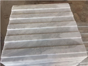 White Marble Grooved Pavers, Walkway Paver
