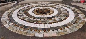 Colorful Slate Mosaic Customized Design Pattern, Mesh Tile