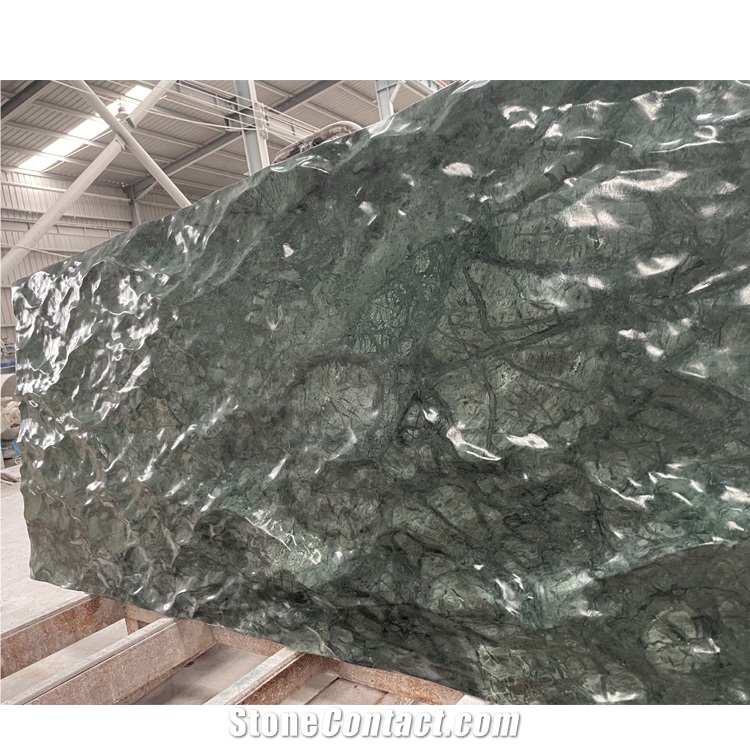 Green Marble Spray Wave CNC Carving Art  Background Wall