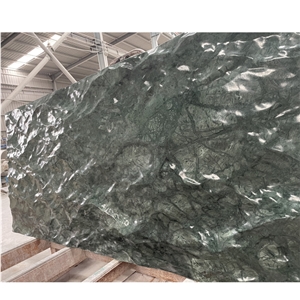Green Marble Spray Wave CNC Carving Art Background Wall