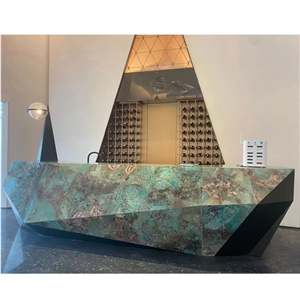 Luxury Stone Amazon Green Marble Bar Counter