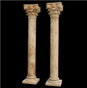 Natural White Marble Stone Hand Carved Stone Column Price