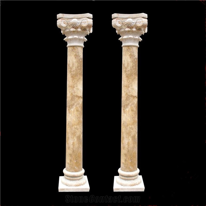 Natural White Marble Stone Hand Carved Stone Column Price 