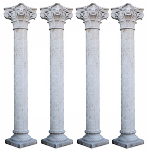 White Marble Column And Pillar For Outdoor Decoration