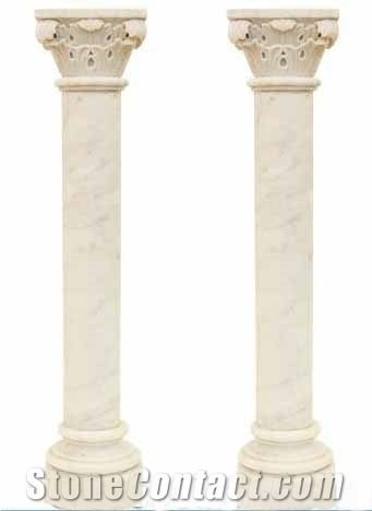 White Marble Column And Pillar For Outdoor Decoration