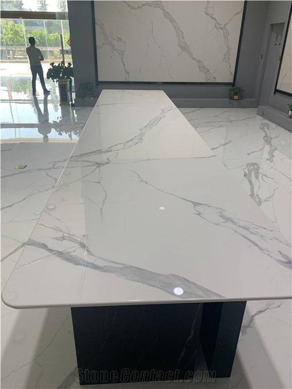 Bianco Calacatta Marble Sintered Stone Meeting Table