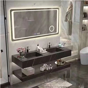 Nero Laurent Marble Look Sintered Stone Whole Body Sink