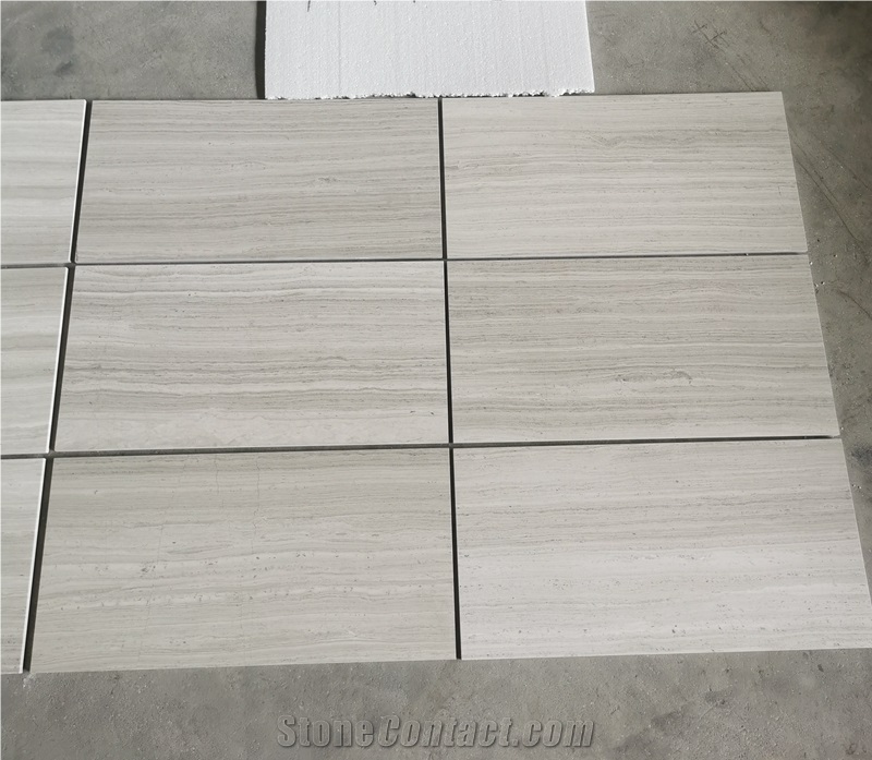 3/8 Inch Honed Wooden White Oak Marble Bathroom Tile