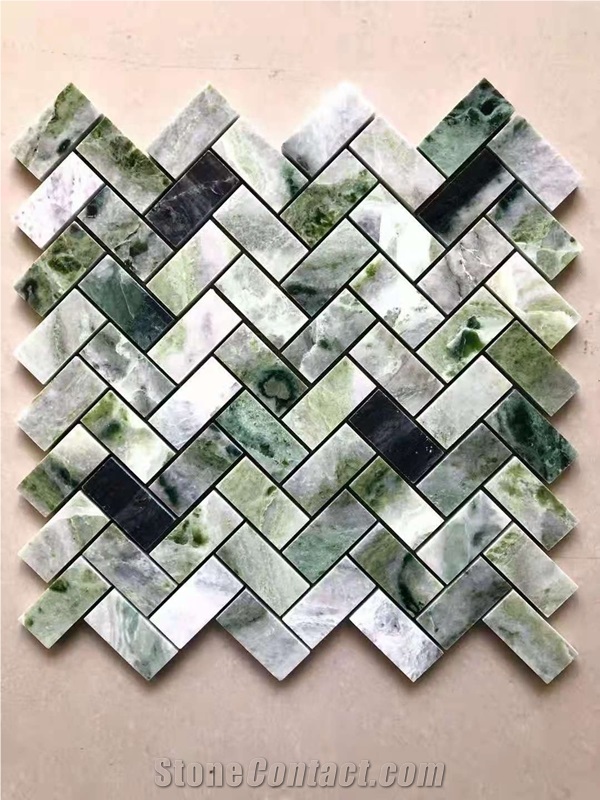 Competitive Price Green Marble Mosaic Tile