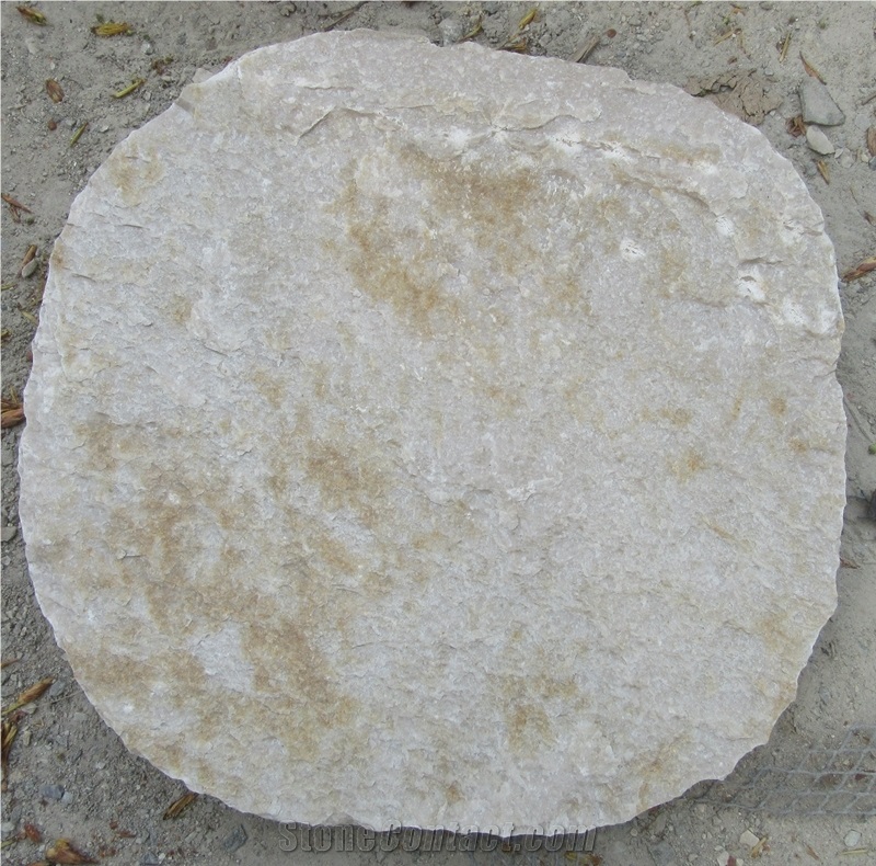 Natural Gold Quartzite Round Stepping Flagstone Stones