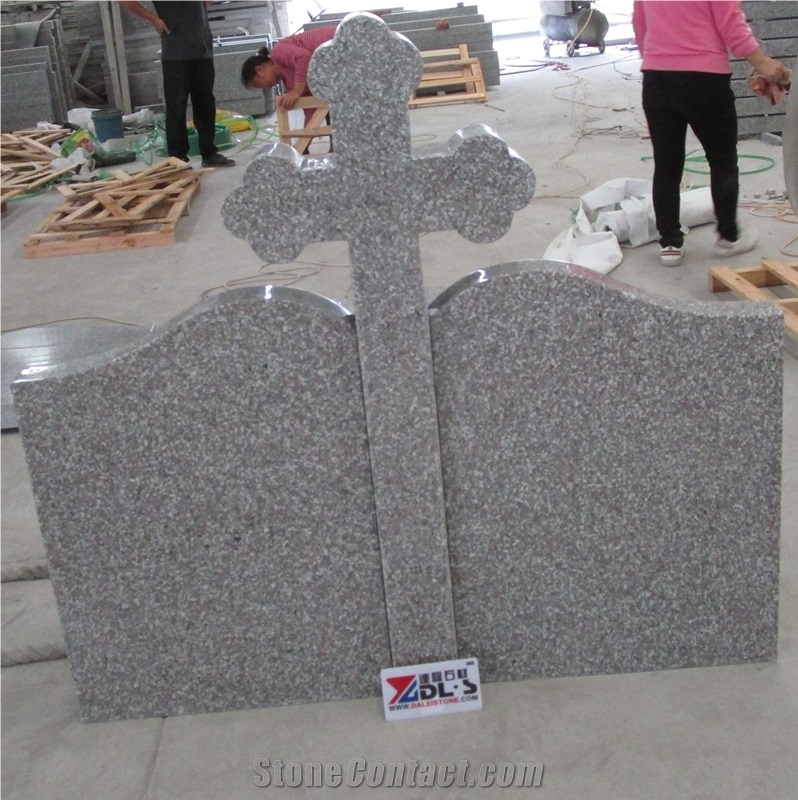 Romania New G664 Granite Double Headstone Manufacturer