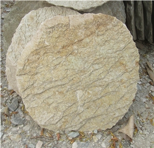 Yellow Quartzite Garden Round Stepping Stones