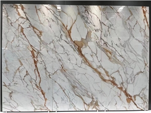 Sintered Stone Slabs Calacatta Gold Collection Glazed Stone