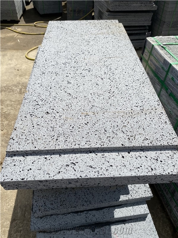 Chinese Grey Basalt Lava Stone Tiles For Outdoor Paving