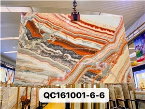 Color Jade Multi Color Natural Onyx Slabs Bookmatch Backlit