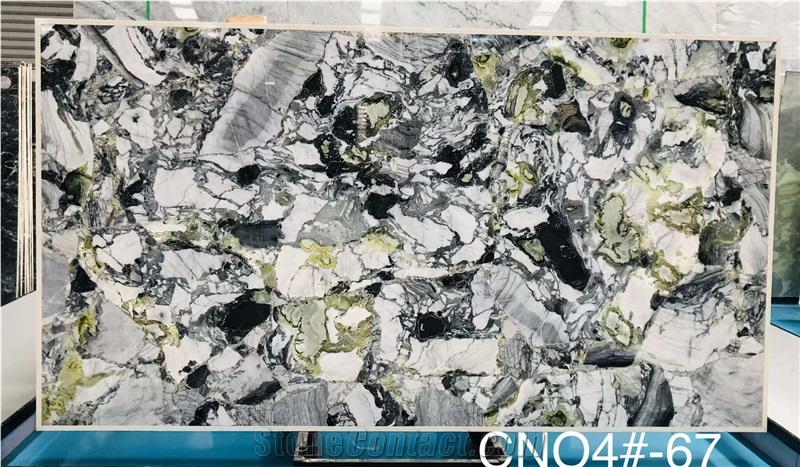 Ice Emerald Green Marble Polished Wall Panels In Stock