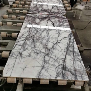 Milas New York Lilac White Marble Polished Slabs And Tiles