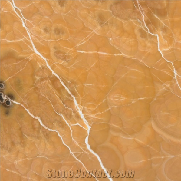 Pure Gold Color Orange Onyx With Polished Surface