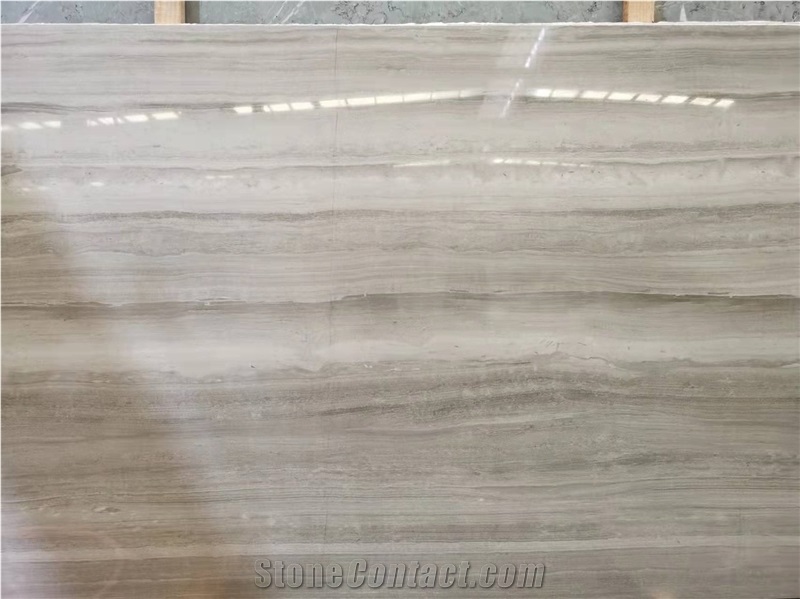 Natural Stone Wood Gray Marble Thin Panels Cutting