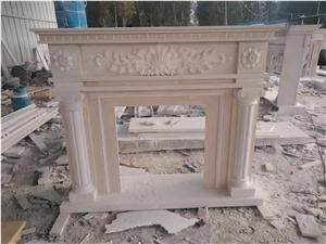 Custom Size Natural Marble Fireplace Decoration Stone Mantel