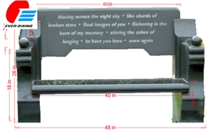 Grey Granite Memorial Bench