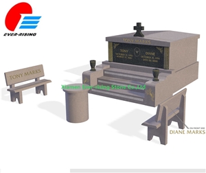 Pillar Design Double Crypts Mausoleum Directly In Factory