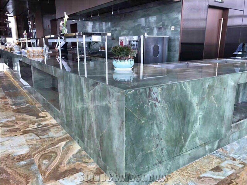 Botanic Green Wave Quartzite Commercial Counters, Bar Tops Countertop