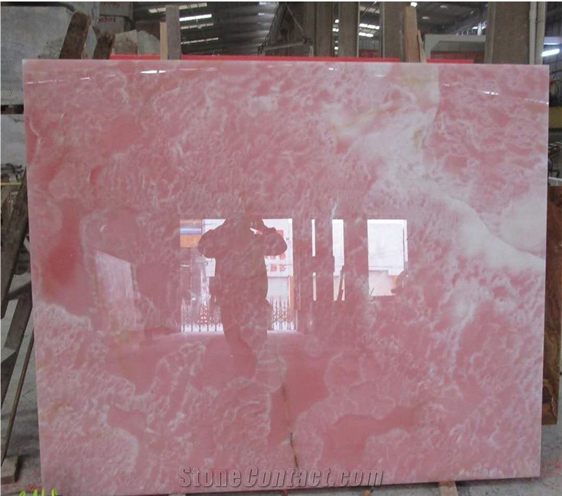 Rose Pink Onyx Slab Tiles