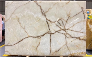 White Onyx Tranlucent Slabs Tile Wall Cladding Floors