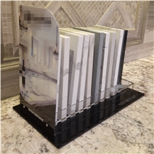 Acrylic Granite Marble Stone Desk Display Stand For Sample