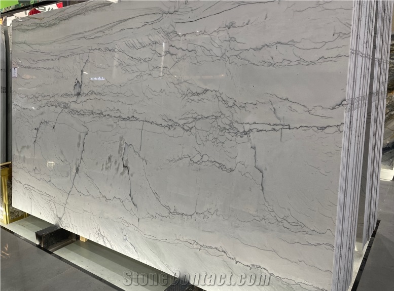 Brazilian Calacatta White Marble Slab For Countertop