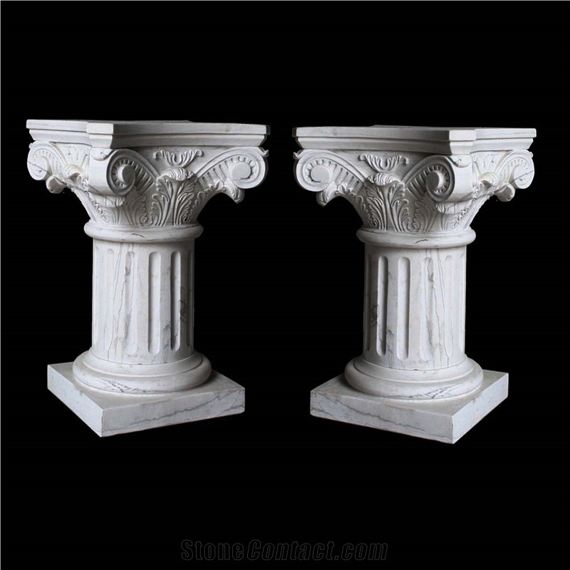 Carved Roman Column Base Solid For Building Gate Decoration