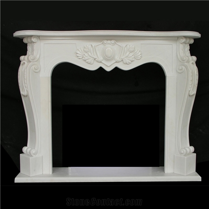 Carving Factory White Marble Fireplace Sculptured