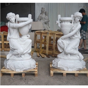 Couple Human Carved Design Exterior Planters,Flower Stand