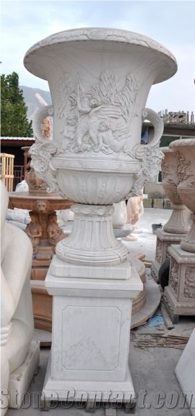 Couple Human Carved Design Exterior Planters,Flower Stand 