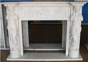 Factory Hot Sale Fireplace With Human Sculptured Pillar