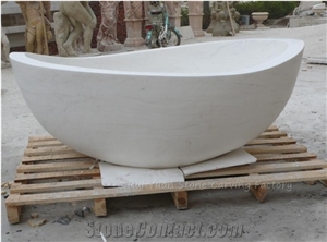 Factory Outlet Sale Polaris White Marble Pedestal Oval Bathtub