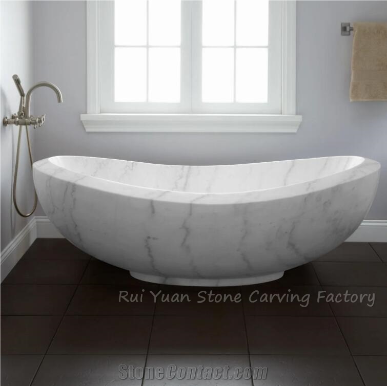 Factory Outlet White Marble Bathtub Apartment Project