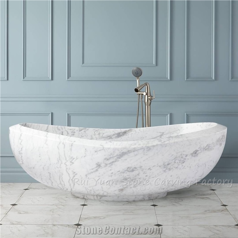 Factory Outlet White Marble Bathtub Apartment Project