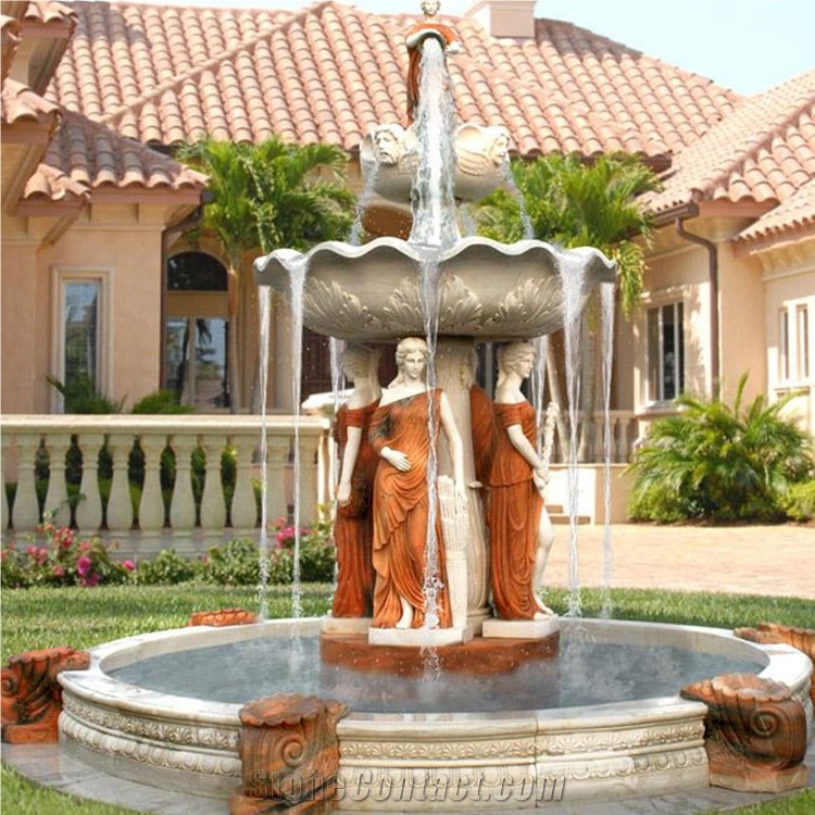 Factory Sell Human Carved Villa Garden Fountain Design