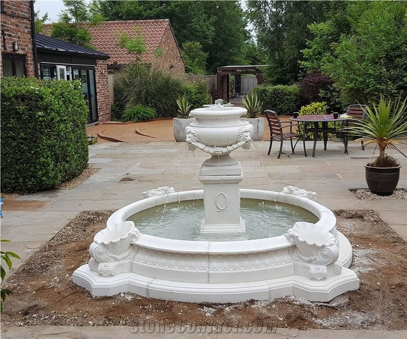 Low Cost Snow White Marble Small Size Garden Fountain