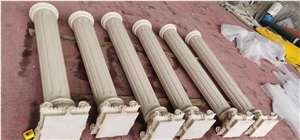 Marjan Beige Marble Polished Frame Column Solid