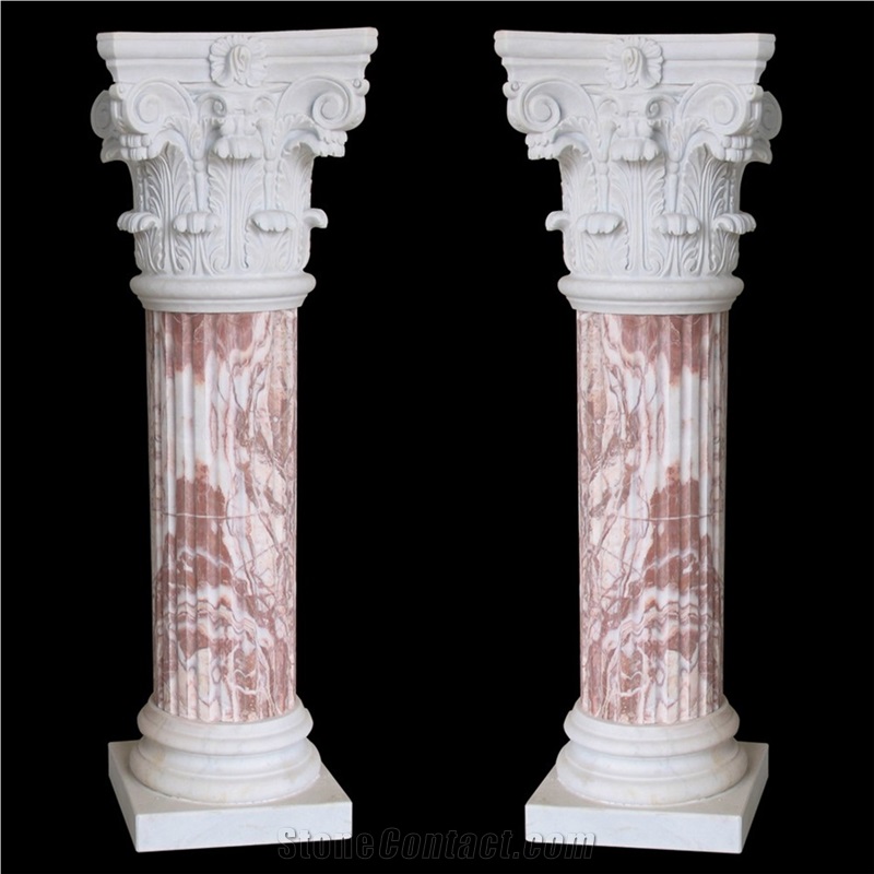 Natural Marble Solid Stone Flower Pot Column Base Interior