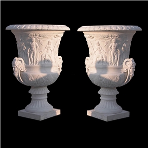 Own Factory Marble Pedestal Exterior Planter In Discount