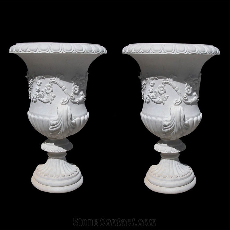 Own Factory Marble Pedestal Exterior Planter In Discount