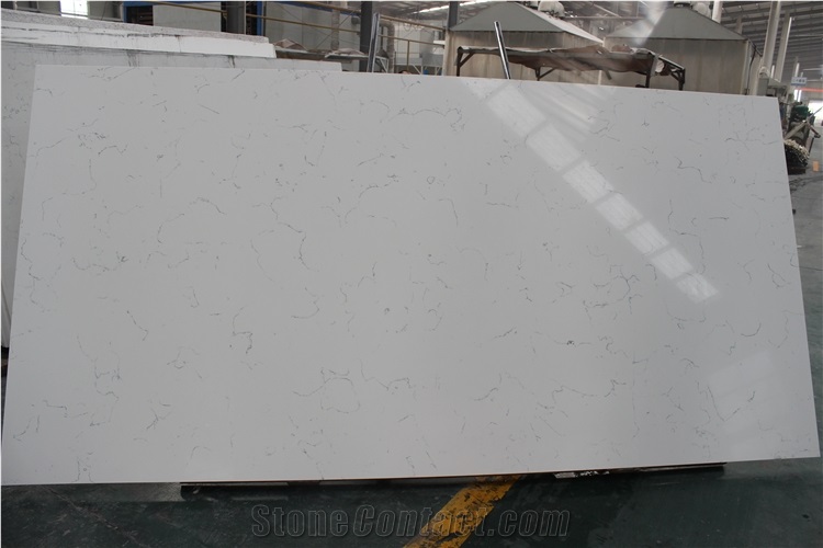 Carrara White Quartz Stone Tiles White  Quartz Slabs